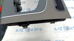 Audi Q5 80A 18-20 center console trim insert dark textured wood, scratches, chips