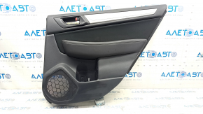 Door trim card rear right Subaru Outback 15-19 black with black insert cloth, armrest leather, gray molding structure, scratches