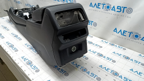 Central console armrest and cup holders Audi Q5 80A 18-24 black, black armrest, scratches, missing plug