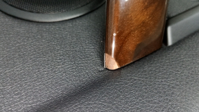 Door trim card front left BMW 3 F30 12-18 black, wood trim, black leather insert, with backlight, handle coating defect, chip on trim