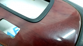 Lexus ES300 ES330 center console trim leather black, dark wood, worn, varnish defect