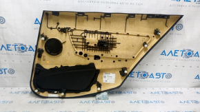 Door trim card rear left BMW 3 F30 12-18 black, wood trim, black leather insert, with backlight