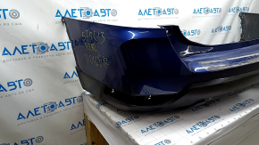 Bare rear bumper Nissan Rogue 17 - blue, scratches, cracked mount