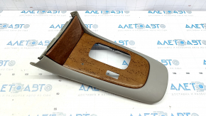 Lexus ES300 ES330 center console trim gray leather, light wood, torn leather, non-factory hole