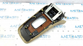 Lexus ES300 ES330 center console trim, beige leather, dark wood