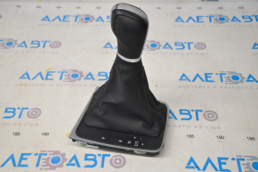Gear knob with shifter cover VW Golf 15 - black leather, for cleaning
