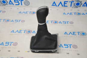 Gear knob with shifter cover VW Golf 15 - black leather, for cleaning