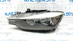 Headlight front left bare BMW 3 F30 12-15 halogen without fastening, cracks, cobweb