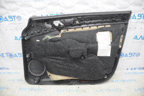 Door trim card front left VW Golf 15 - black leather with black cloth overlay, cloth armrest, gray gloss overlay, bumps, scratches