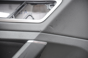 Door trim card front left VW Golf 15 - black leather with black cloth overlay, cloth armrest, gray gloss overlay, bumps, scratches
