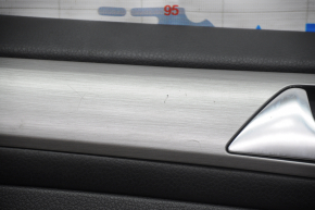 Door trim card front left VW Golf 15 - black leather with black cloth overlay, cloth armrest, gray gloss overlay, bumps, scratches