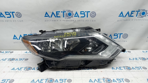 Headlight front right Nissan Rogue 17 - bare halogen, sand, broken crepe