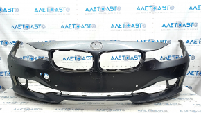 Bare front bumper BMW 3 F30 12-15 for parking sensors, with reflectors, without washers, graphite, made, scratches