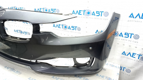Bare front bumper BMW 3 F30 12-15 for parking sensors, with reflectors, without washers, graphite, made, scratches