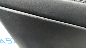 Door trim card rear left Nissan Rogue 17-20 black with black insert plastic, armrest leather, scratches