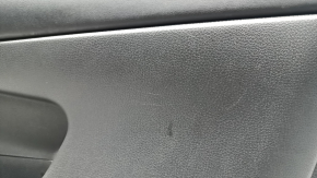 Door trim card front right Nissan Rogue 14-20 black with black insert plastic, armrest leather, scratches