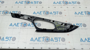 Door trim panel (cards) front left Nissan Rogue 14-20 gloss, graphite, broken fastening
