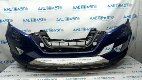 Bare front bumper Nissan Rogue 17 - blue, scratches, broken mount