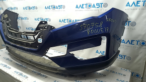 Bare front bumper Nissan Rogue 17 - blue, scratches, broken mount