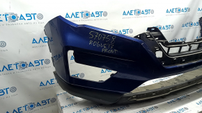 Bare front bumper Nissan Rogue 17 - blue, scratches, broken mount