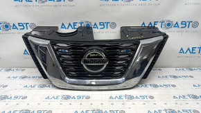 Radiator grill grill Nissan Rogue 17- under the camera, under the radar, under the round emblem, with the emblem, sand