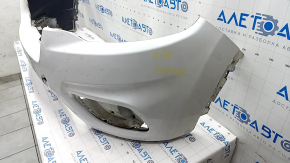 Bare front bumper upper part Jeep Cherokee KL 19-21 without parking sensors, without plug towing hook, white, pressed, scratches