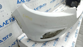 Bare front bumper upper part Jeep Cherokee KL 19-21 without parking sensors, without plug towing hook, white, pressed, scratches