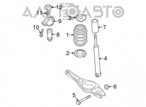Spring rear left VW Golf 15-21