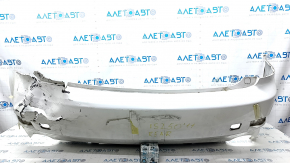 Bare rear bumper Lexus IS250 IS350 11-13 white, missing fragment of left part, crack in fasteners, tears