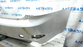 Bare rear bumper Lexus IS250 IS350 11-13 white, missing fragment of left part, crack in fasteners, tears