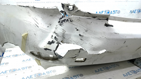 Bare rear bumper Lexus IS250 IS350 11-13 white, missing fragment of left part, crack in fasteners, tears