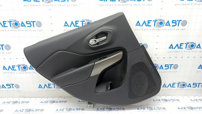 Door trim card rear left Jeep Cherokee KL 19- black with black insert leather, armrest leather