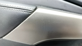 Door trim card front left Jeep Cherokee KL 19 - black with black insert leather, armrest leather, bumpers on the overlay