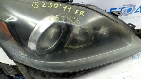 Headlight front right bare Lexus IS250 IS350 11-13 xenon, for polishing