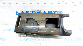 Shifter cover with cup holder Lexus IS250 IS350 10-13 wood grain, worn, crack, scratches