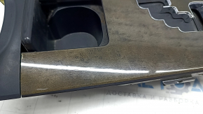 Shifter cover with cup holder Lexus IS250 IS350 10-13 wood grain, worn, crack, scratches