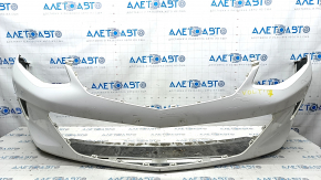 Front bumper bare Chevrolet Volt 16 - white, cracks in fasteners, broken fastener, scratches