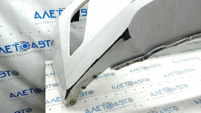 Front bumper bare Chevrolet Volt 16 - white, cracks in fasteners, broken fastener, scratches