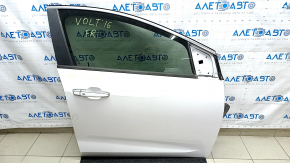 Door assembly front right Chevrolet Volt 16- white G1W, keyless, bump, scratches on the handle