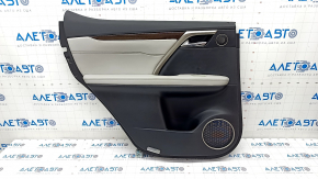 Door trim card rear left Lexus RX350 RX450h 16-17 leather, black with gray insert, molding under the tree, butts, for dry cleaning