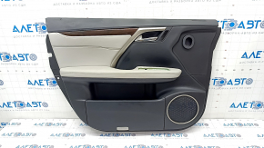 Door trim card front left Lexus RX350 RX450h 16-19 leather, black with gray insert, molding under the tree, for dry cleaning