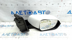 Side mirror right Chevrolet Volt 16- 3 pins, white, crack, scratches