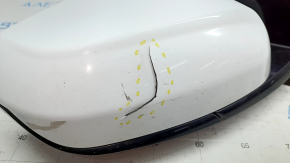 Side mirror right Chevrolet Volt 16- 3 pins, white, crack, scratches