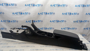 Central console with armrest Chevrolet Volt 16 - black, blue stitching, broken, broken fasteners, scratches, needs cleaning