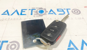 Key VW Passat b7 12-15 USA 4 buttons, folding, worn, crooked blade