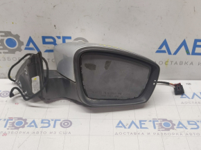 Side mirror right VW Passat b7 12-15 USA type as b7 5 pins, turn signal, silver, mirror element missing, turn signal broken