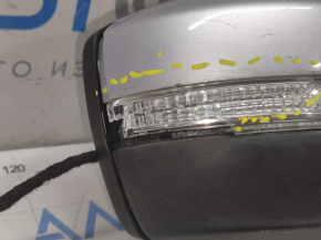 Side mirror right VW Passat b7 12-15 USA type as b7 5 pins, turn signal, silver, mirror element missing, turn signal broken