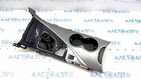 Center console trim with cup holders Infiniti Q50 14-15 paint defect, chrome defect