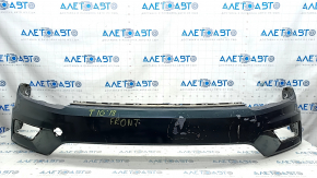 Front bumper bare VW Tiguan 18 - green, paint peeling, pressed