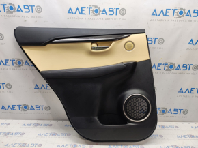 Door trim card rear left Lexus NX300 NX300h 18-20 black with beige insert, molding under carbon, scratches, bumps